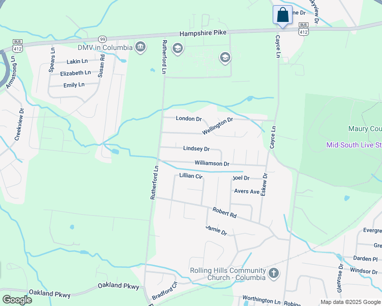 map of restaurants, bars, coffee shops, grocery stores, and more near 1628 Williamson Drive in Columbia