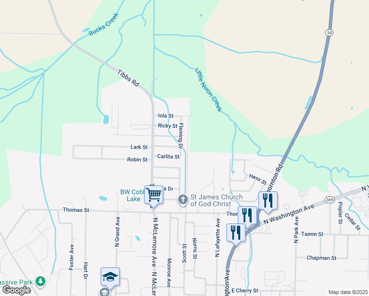 map of restaurants, bars, coffee shops, grocery stores, and more near 461 Fleming Drive in Brownsville