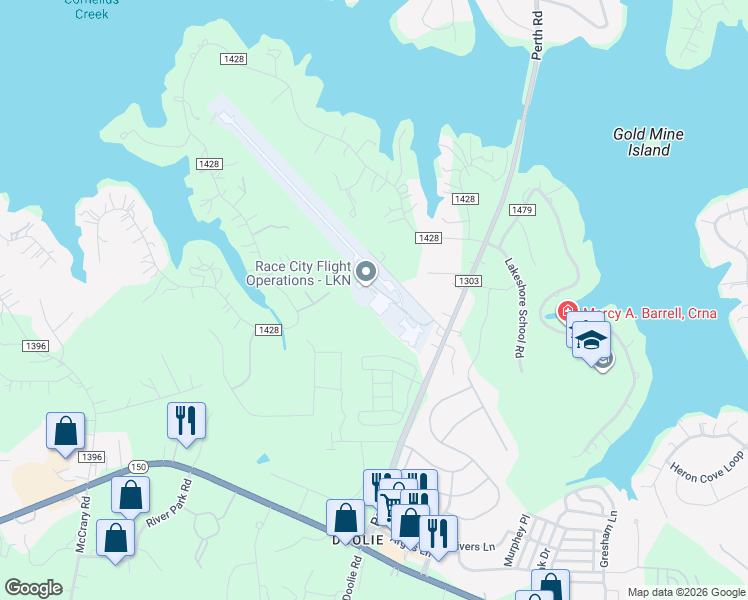 map of restaurants, bars, coffee shops, grocery stores, and more near 149 Yeager Road in Mooresville
