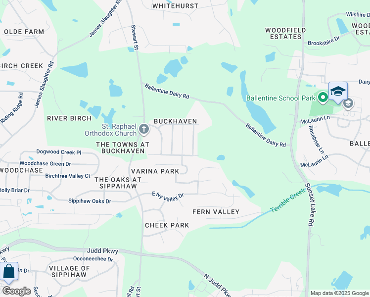 map of restaurants, bars, coffee shops, grocery stores, and more near 2030 Crockett Ridge Road in Fuquay-Varina