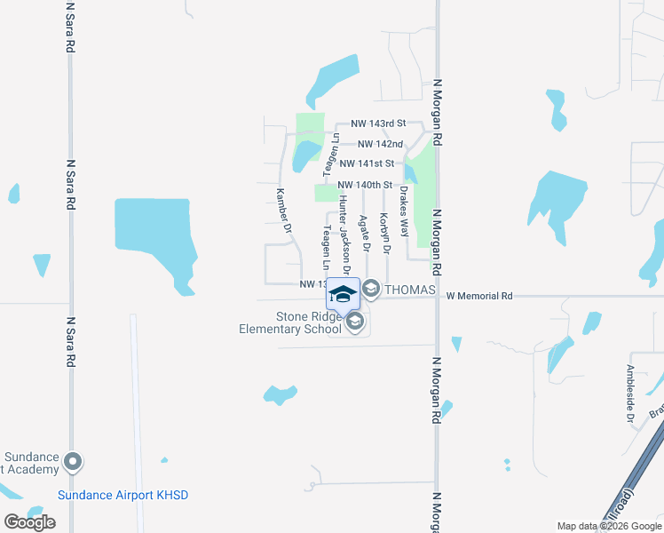 map of restaurants, bars, coffee shops, grocery stores, and more near 13812 Teagen Lane in Yukon