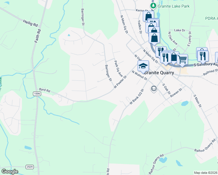 map of restaurants, bars, coffee shops, grocery stores, and more near 516 West Peeler Street in Salisbury