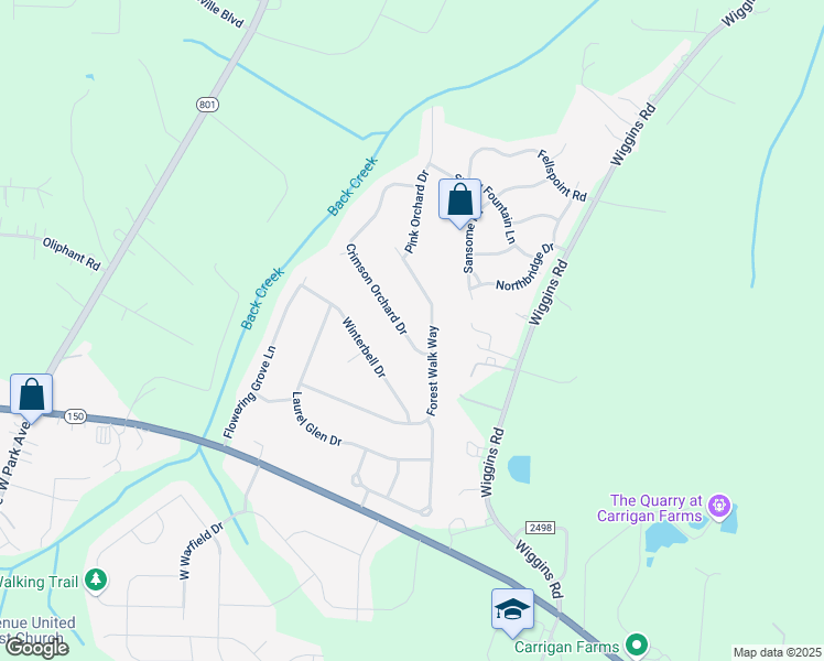map of restaurants, bars, coffee shops, grocery stores, and more near 113 Crimson Orchard Drive in Mooresville