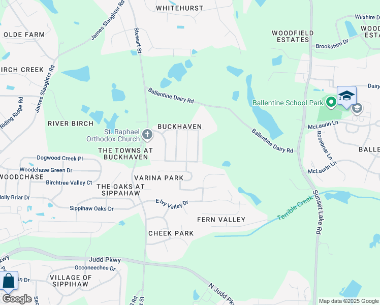 map of restaurants, bars, coffee shops, grocery stores, and more near 2034 Crockett Ridge Road in Fuquay-Varina