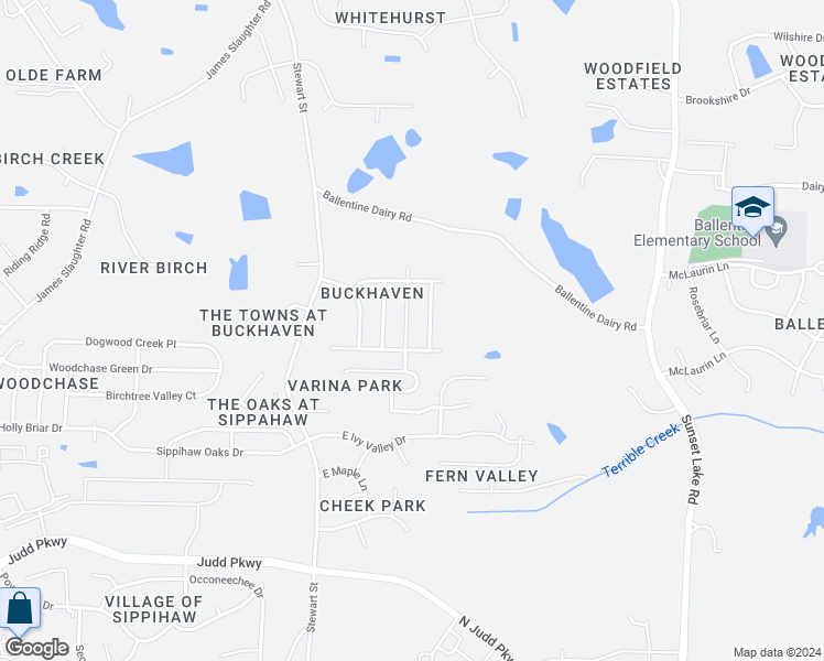 map of restaurants, bars, coffee shops, grocery stores, and more near 2034 Crockett Ridge Road in Fuquay-Varina