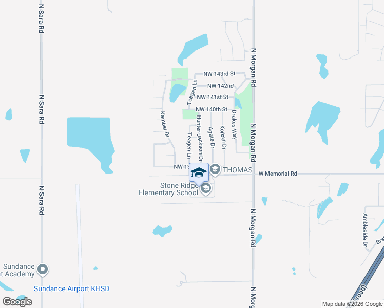 map of restaurants, bars, coffee shops, grocery stores, and more near 13816 Teagen Lane in Yukon
