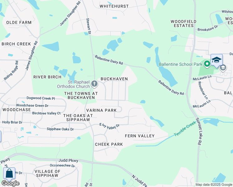 map of restaurants, bars, coffee shops, grocery stores, and more near 2030 Crockett Ridge Road in Fuquay-Varina