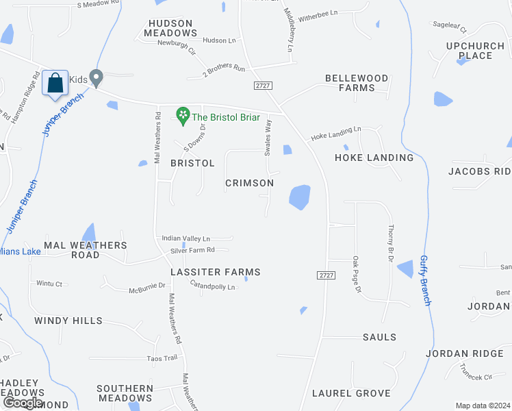 map of restaurants, bars, coffee shops, grocery stores, and more near 1005 Catsby Circle in Raleigh