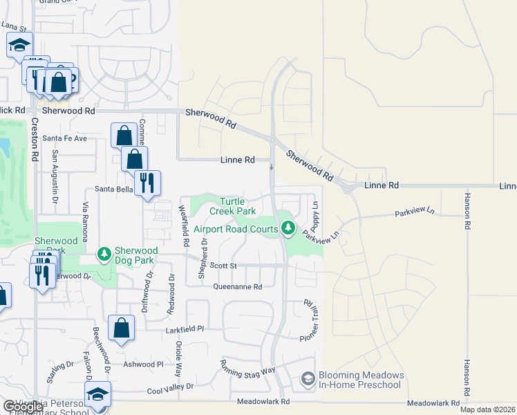 map of restaurants, bars, coffee shops, grocery stores, and more near 1509 Trinity Court in Paso Robles