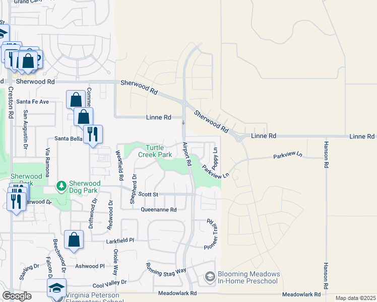 map of restaurants, bars, coffee shops, grocery stores, and more near 1021 Turtle Creek Road in Paso Robles