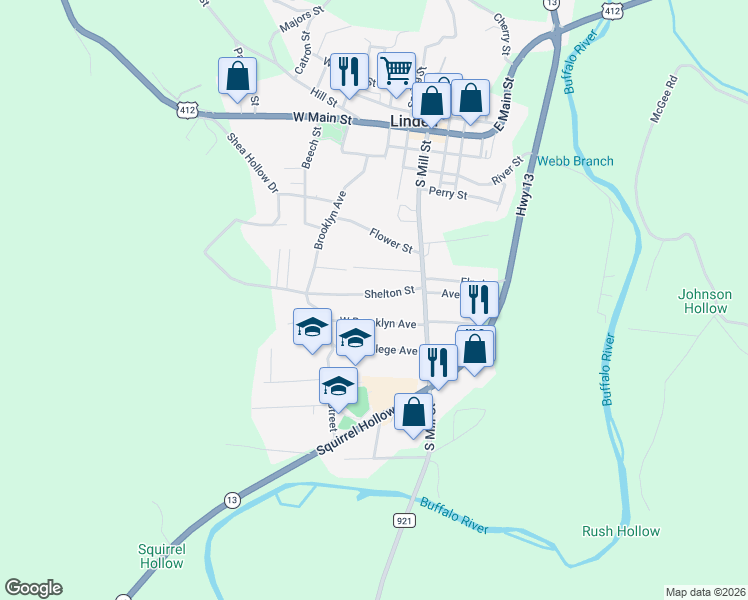 map of restaurants, bars, coffee shops, grocery stores, and more near 127 Shelton Street in Linden