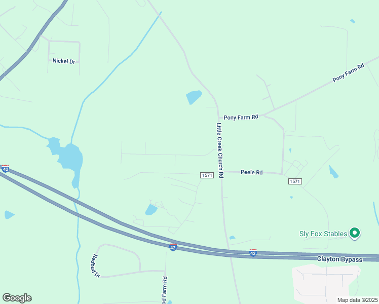 map of restaurants, bars, coffee shops, grocery stores, and more near 174 Highland Rhodes Drive in Clayton
