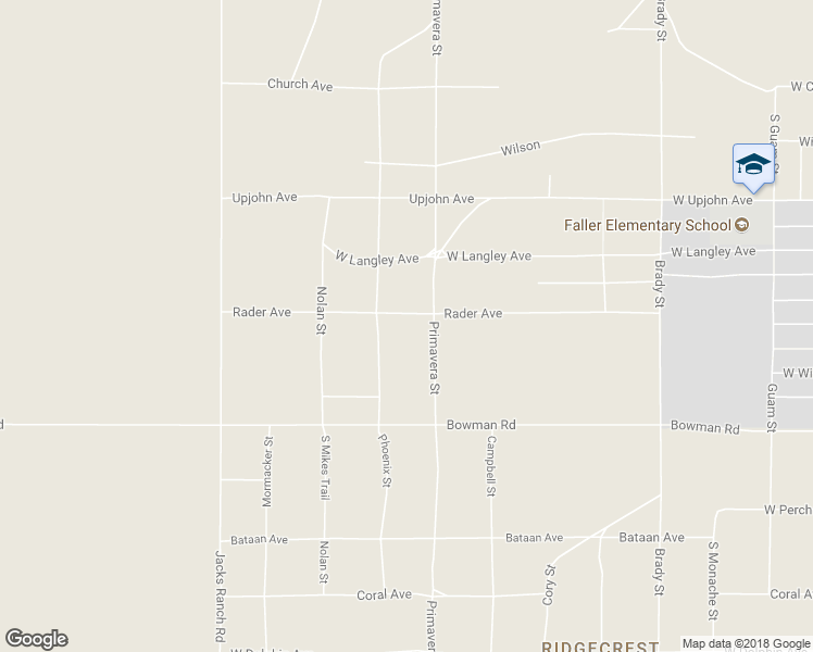 map of restaurants, bars, coffee shops, grocery stores, and more near 712 Phoenix Street in Ridgecrest