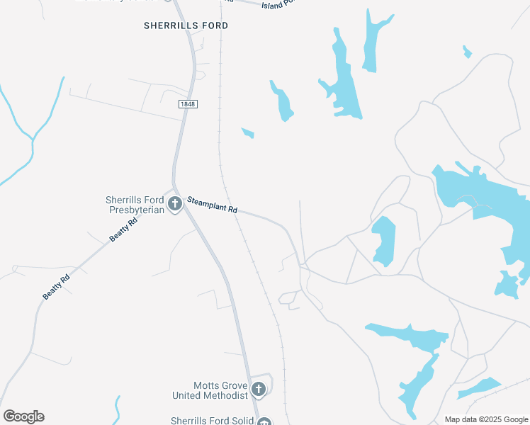 map of restaurants, bars, coffee shops, grocery stores, and more near Steamplant Road in Lake Norman of Catawba