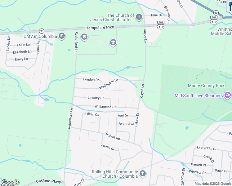 map of restaurants, bars, coffee shops, grocery stores, and more near 1637 London Drive in Columbia