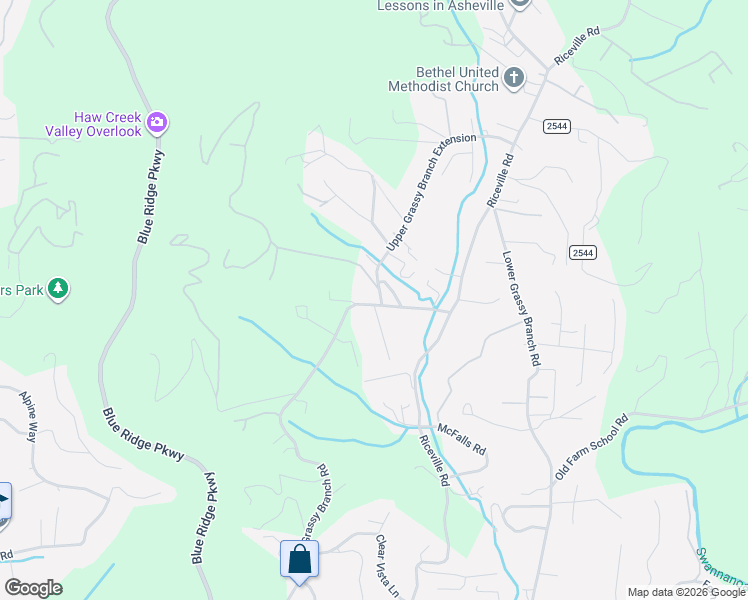 map of restaurants, bars, coffee shops, grocery stores, and more near 514 Upper Grassy Branch Extension in Asheville