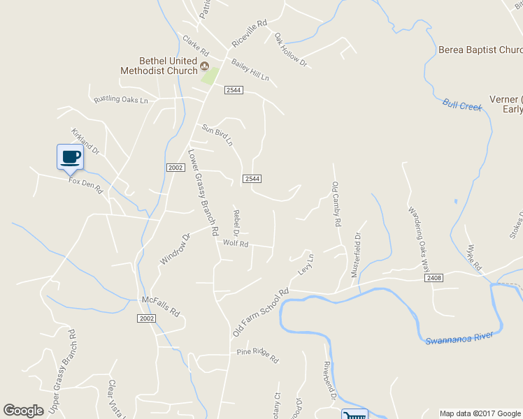 map of restaurants, bars, coffee shops, grocery stores, and more near 83 Wolf Road in Asheville