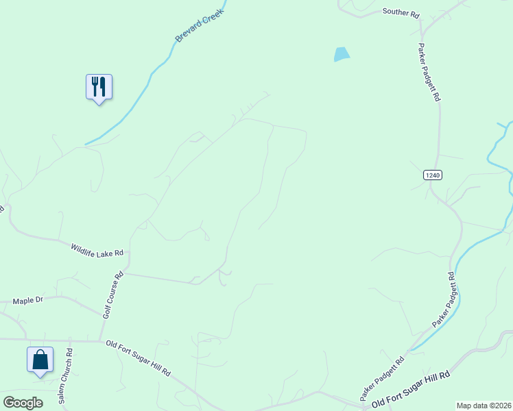 map of restaurants, bars, coffee shops, grocery stores, and more near 1423 Golf Course Road in Old Fort
