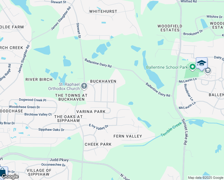 map of restaurants, bars, coffee shops, grocery stores, and more near 2109 Buck Corner Lane in Fuquay Varina