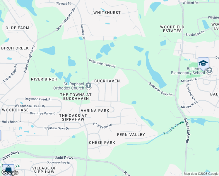 map of restaurants, bars, coffee shops, grocery stores, and more near 2108 Fawn Meadow Way in Fuquay-Varina