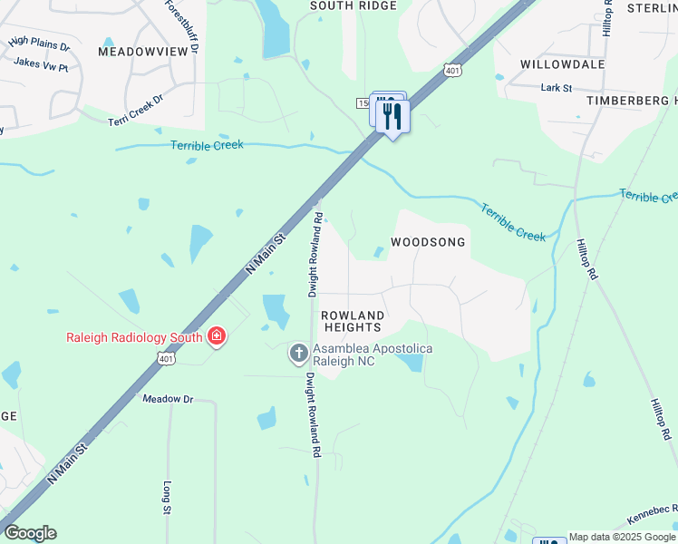 map of restaurants, bars, coffee shops, grocery stores, and more near 6016 Hope Lane in Fuquay Varina