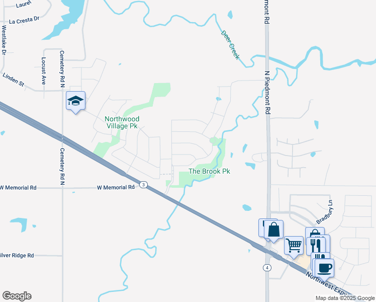 map of restaurants, bars, coffee shops, grocery stores, and more near 12521 Northwest 139th Terrace in Yukon