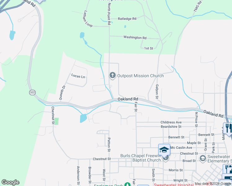map of restaurants, bars, coffee shops, grocery stores, and more near 115 Circle Park in Sweetwater