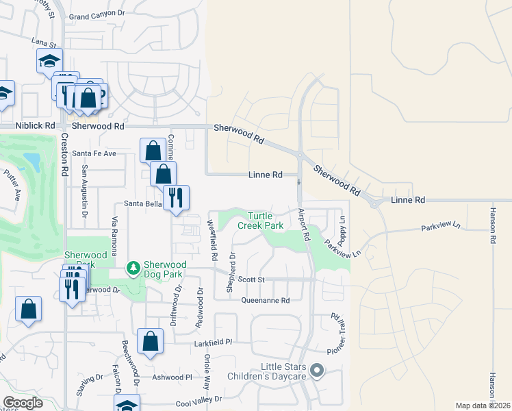 map of restaurants, bars, coffee shops, grocery stores, and more near 901 Turtle Creek Road in Paso Robles