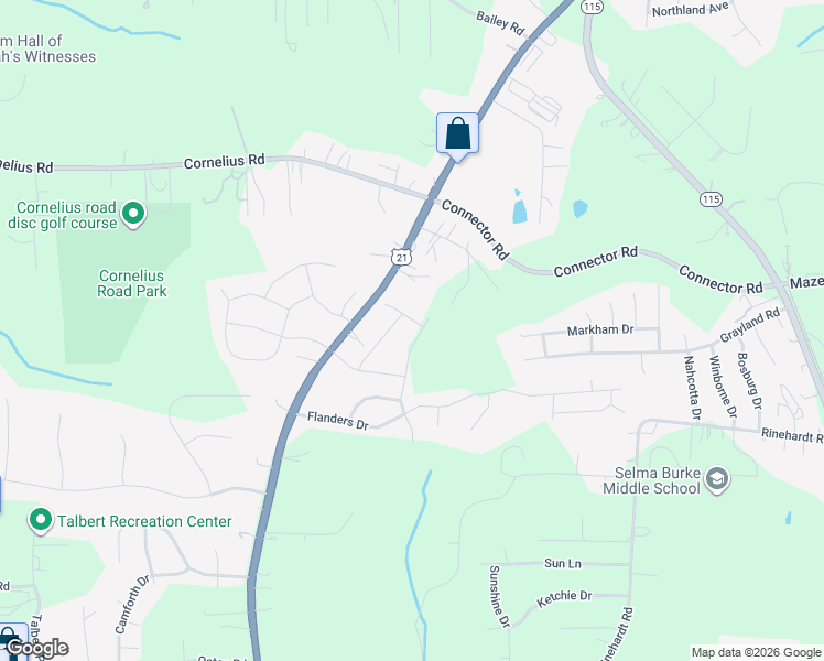 map of restaurants, bars, coffee shops, grocery stores, and more near 2221 Charlotte Highway in Mooresville