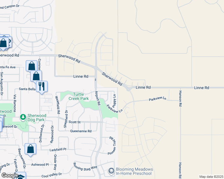 map of restaurants, bars, coffee shops, grocery stores, and more near 1121 Turtle Creek Road in Paso Robles