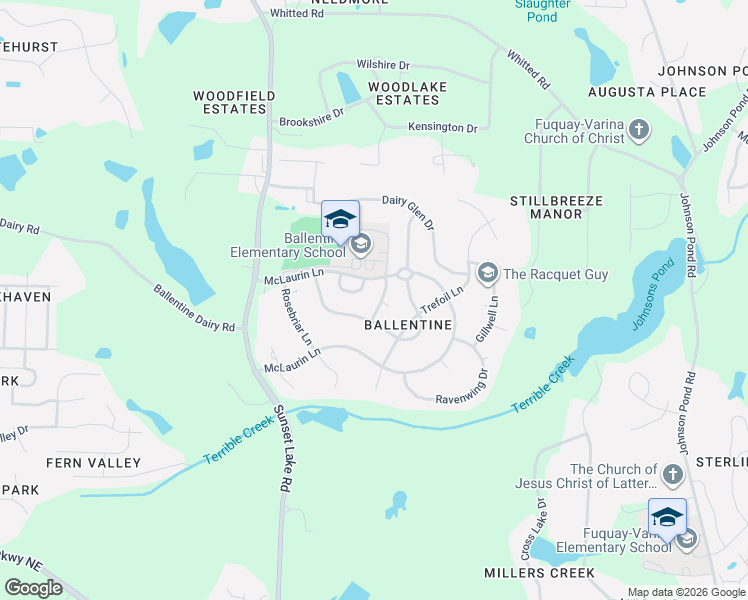 map of restaurants, bars, coffee shops, grocery stores, and more near 1653 Maizefield Lane in Fuquay-Varina