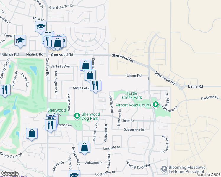 map of restaurants, bars, coffee shops, grocery stores, and more near 509 Turtle Creek Road in Paso Robles
