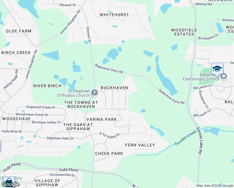 map of restaurants, bars, coffee shops, grocery stores, and more near 2108 Fawn Meadow Way in Fuquay-Varina