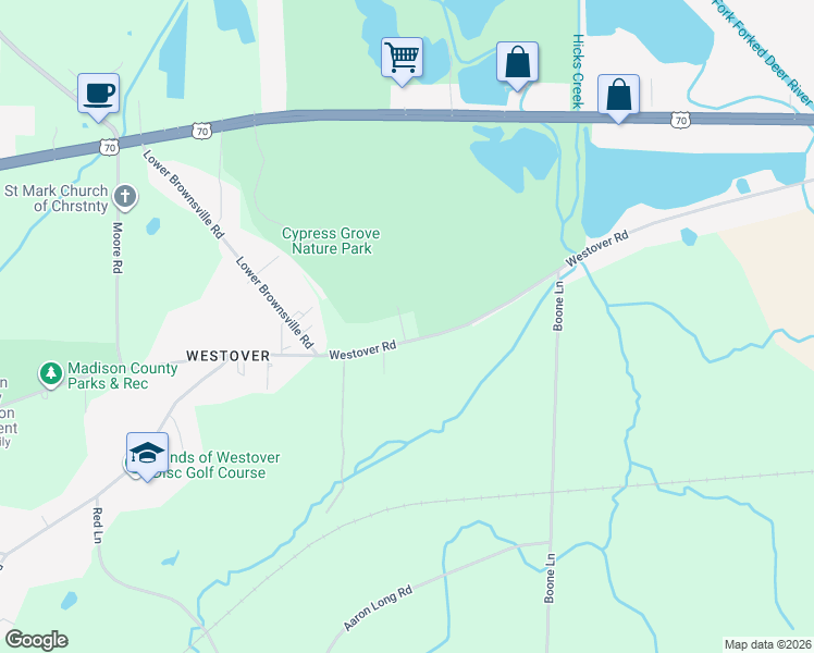 map of restaurants, bars, coffee shops, grocery stores, and more near 1225 Westover Road in Jackson