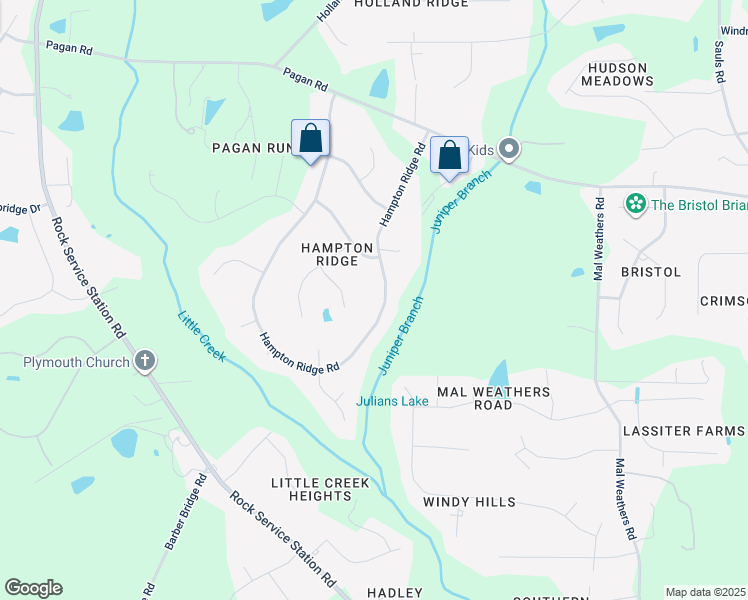 map of restaurants, bars, coffee shops, grocery stores, and more near 6241 Hampton Ridge Road in Raleigh