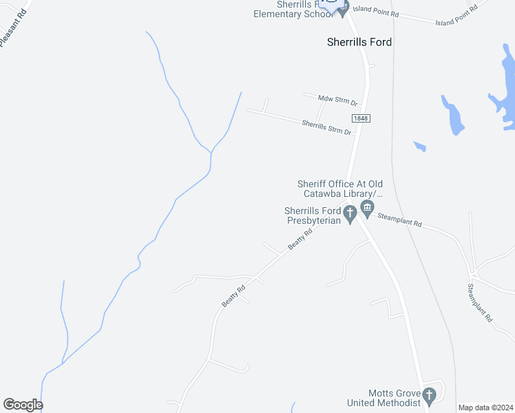 map of restaurants, bars, coffee shops, grocery stores, and more near 2955 Beatty Road in Sherrills Ford