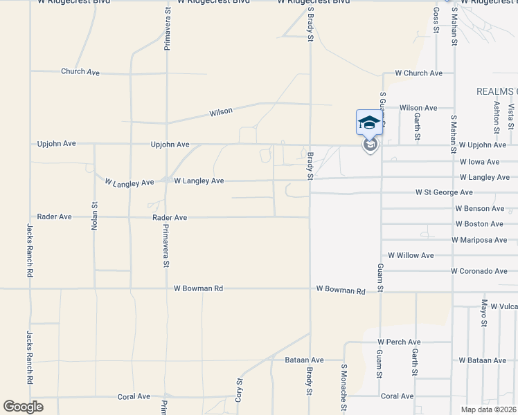 map of restaurants, bars, coffee shops, grocery stores, and more near 2160 Benson Avenue in Ridgecrest