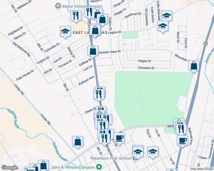 map of restaurants, bars, coffee shops, grocery stores, and more near 1814-1886 7th St in Las Vegas
