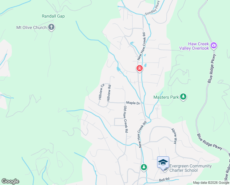 map of restaurants, bars, coffee shops, grocery stores, and more near 5 Hillview Road in Asheville