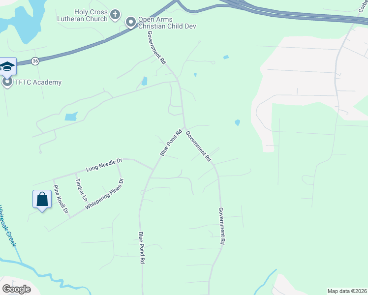 map of restaurants, bars, coffee shops, grocery stores, and more near 940 Blue Pond Road in Clayton