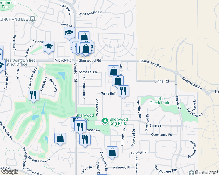 map of restaurants, bars, coffee shops, grocery stores, and more near 325 Santa Bella in Paso Robles