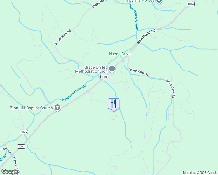 map of restaurants, bars, coffee shops, grocery stores, and more near 896 Newfound Road in Leicester