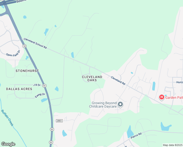 map of restaurants, bars, coffee shops, grocery stores, and more near 109 Belve Drive in Garner