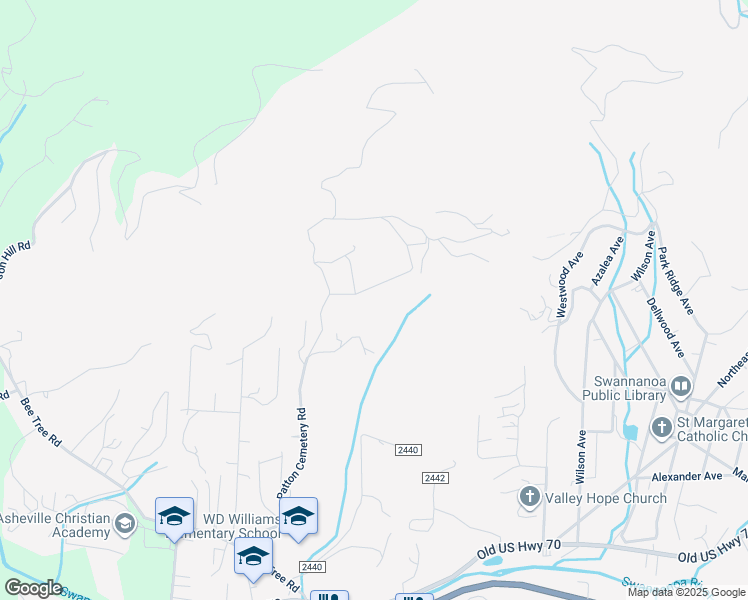 map of restaurants, bars, coffee shops, grocery stores, and more near 25 Tranquil Trail in Swannanoa