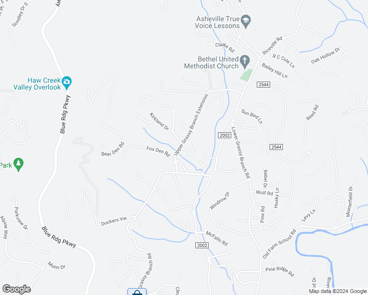 map of restaurants, bars, coffee shops, grocery stores, and more near 6 Kirkland Drive in Asheville