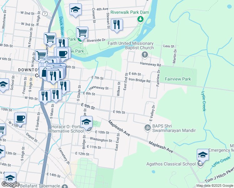 map of restaurants, bars, coffee shops, grocery stores, and more near 820 Wilkes St in Columbia