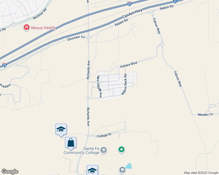 map of restaurants, bars, coffee shops, grocery stores, and more near 17 Craftsman Road in Santa Fe