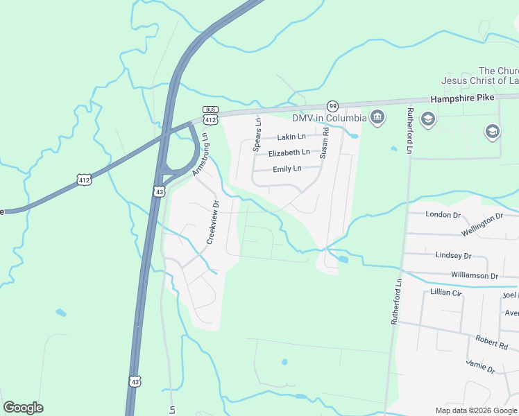 map of restaurants, bars, coffee shops, grocery stores, and more near 1968 Spears Lane in Columbia