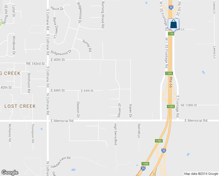 map of restaurants, bars, coffee shops, grocery stores, and more near 3601 East 44th Street in Edmond