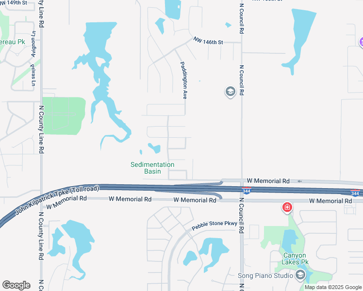 map of restaurants, bars, coffee shops, grocery stores, and more near 8309 Northwest 139th Terrace in Oklahoma City